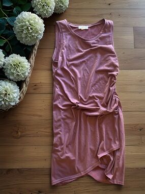 Treasure & Bond Dusty Rose Sleeveless Tank Dress